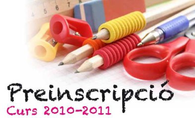 Calendari de preinscripció i matriculació 2010-2011.