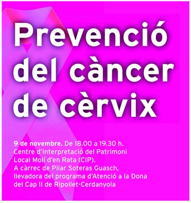 'La prevenció del càncer de cèrvix' centra la segona activitat del Cicle Més Salut.