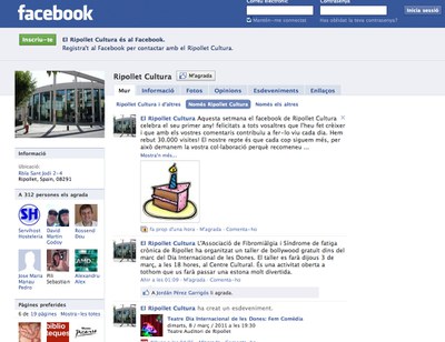 El Facebook de Ripollet Cultura arriba a les 30.000 visites .