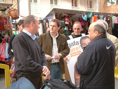 El diputat de Ciutadans, Albert Rivera, visita Ripollet.