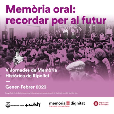 Arriben les V Jornades de Memòria Històrica de Ripollet amb el títol “Memòria oral: recordar per al futur”.