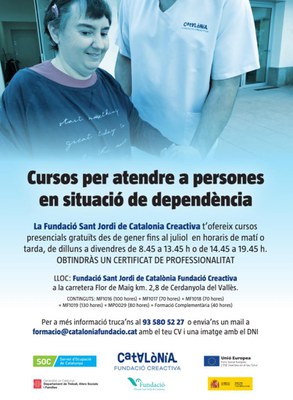 Catalònia Fundació Creactiva de Cerdanyola imparteix cursos d'atenció sociosanitària a persones dependents.