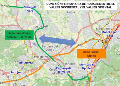 El Ministeri de Transports adjudica l'estudi informatiu per a la nova connexió ferroviària de Rodalies entre el Vallès Occidental i el Vallès Oriental.