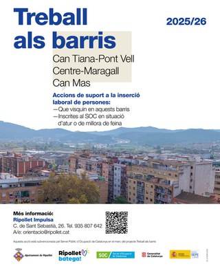 L’Ajuntament de Ripollet Impulsa una nova convocatòria del projecte “Treball als barris”.