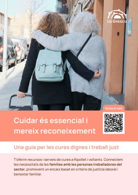 Flyer de la Xarxa de Cures Dignes i Treball Just de La Gresca i Populus Labora.