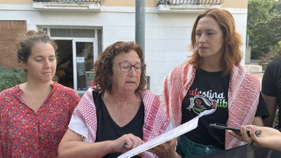 Victòria Calvet ha parlar en representació de la Xarxa Palestina de Ripollet.