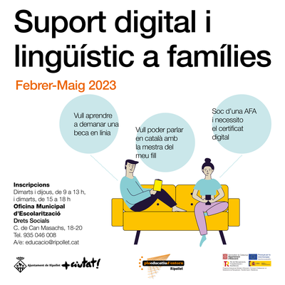 L'Ajuntament ofereix suport digital i lingüístic a les famílies dels centres educatius de Ripollet.