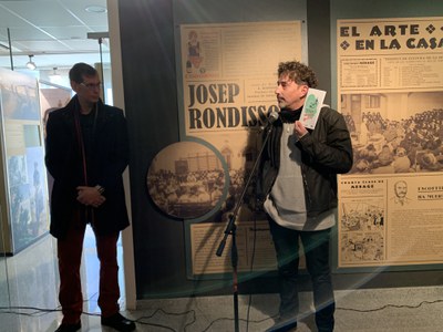 Sergi Freixes, comissari de l'exposició "Menús de guerra", va presentar la inauguració de la mostra..