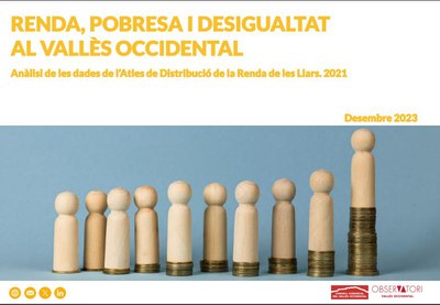 Cartell del nou informe de l’Observatori comarcal sobre renda, pobresa i desigualtat al Vallès Occidental..