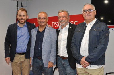 D'esquerra a dreta, els caps de llista vallesans del PSC: Carlos Cordón (Cerdanyola –actual alcalde-), Luís Tirado (Ripollet), Pere García (Santa Perpètua) i Bartolomé Egea (Montcada).