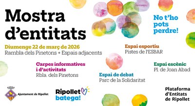 Més d’una cinquantena d’entitats participaran a la 1a Mostra d’Entitats de Ripollet.