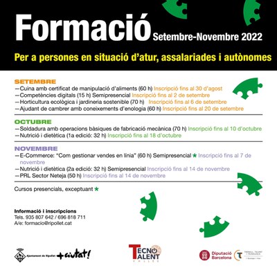 Oberta la inscripció  per a la nova oferta de formació ocupacional de Ripollet Impulsa.