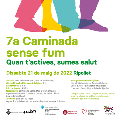 Ripollet celebrarà la seva 7a Caminada sense fum el pròxim 21 de maig.