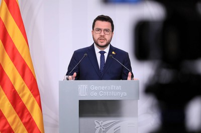 El President de la Generalitat, Pere Aragonès, després de la conferència de presidents de dimecres. Foto: Generalitat de Catalunya..