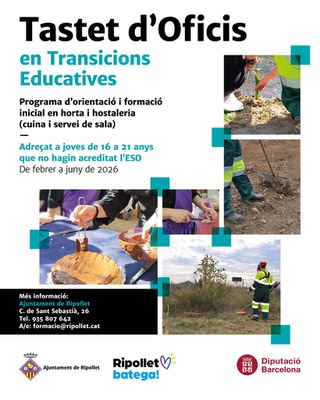 Ripollet posa en marxa la 8a edició del programa d’orientació juvenil “Tastet d’oficis en transicions educatives”.