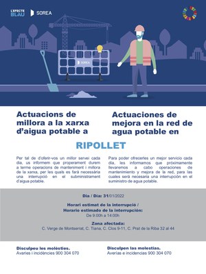 Tall d’aigua al barri de Can Tiana dilluns al matí.