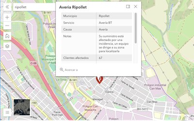 Una avaria en la xarxa de distribució elèctrica deixa sense llum 76 usuaris de la zona centre.