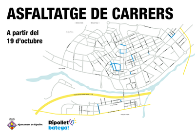 Carrers que s'asfaltaran en aquesta nova fase del pla d'aslfaltatges..