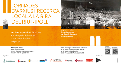 Ripollet donarà inici a les ll Jornades d’Arxius i Recerca Local a la riba del Ripoll.