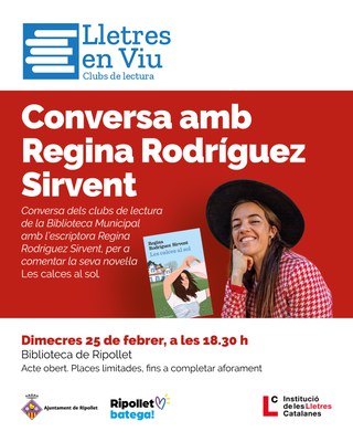 L’escriptora Regina Rodríguez Sirvent visita la Biblioteca per comentar la seva novel·la “Les calces al sol”.