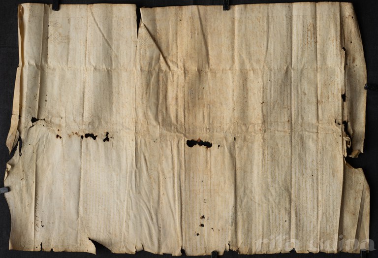 Pergamí abans de la restauració (1587). 63x47 cm.