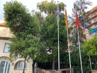 Bandera LGTBI a l'Ajuntament de Ripollet.